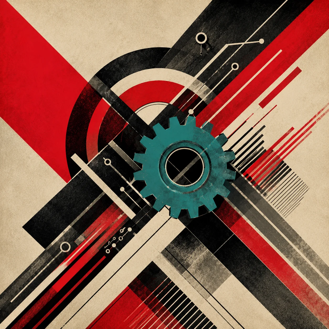 Constructivist gear accent image for an AI legal marketing article