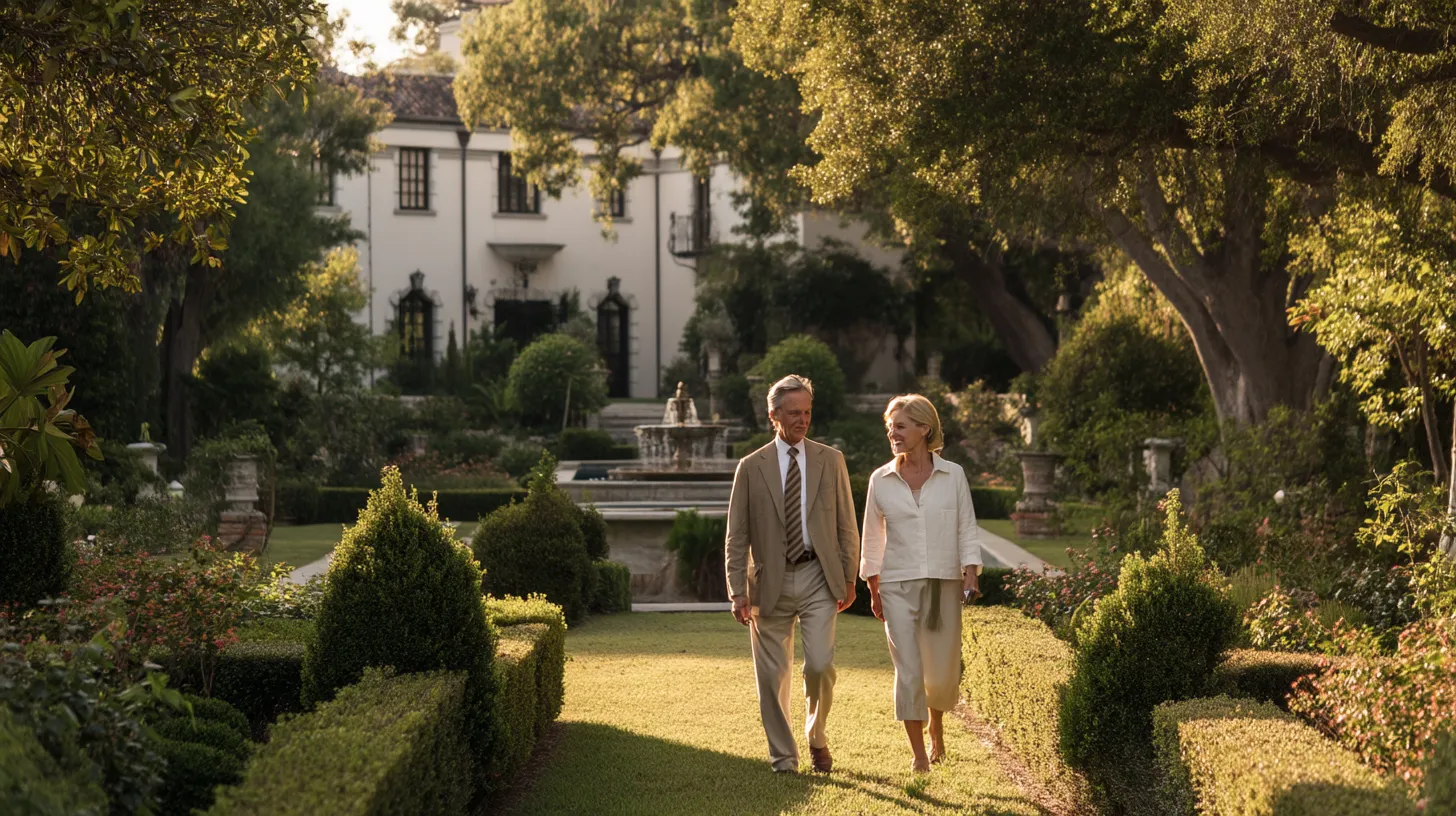 Walking through estate property grounds — Florida