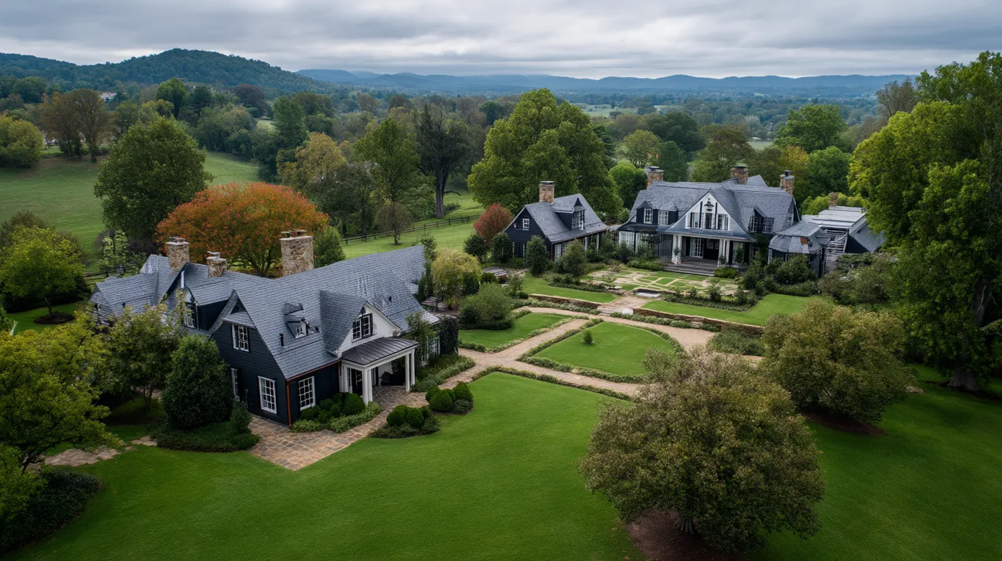 Aerial view of luxury residential estate — Iowa