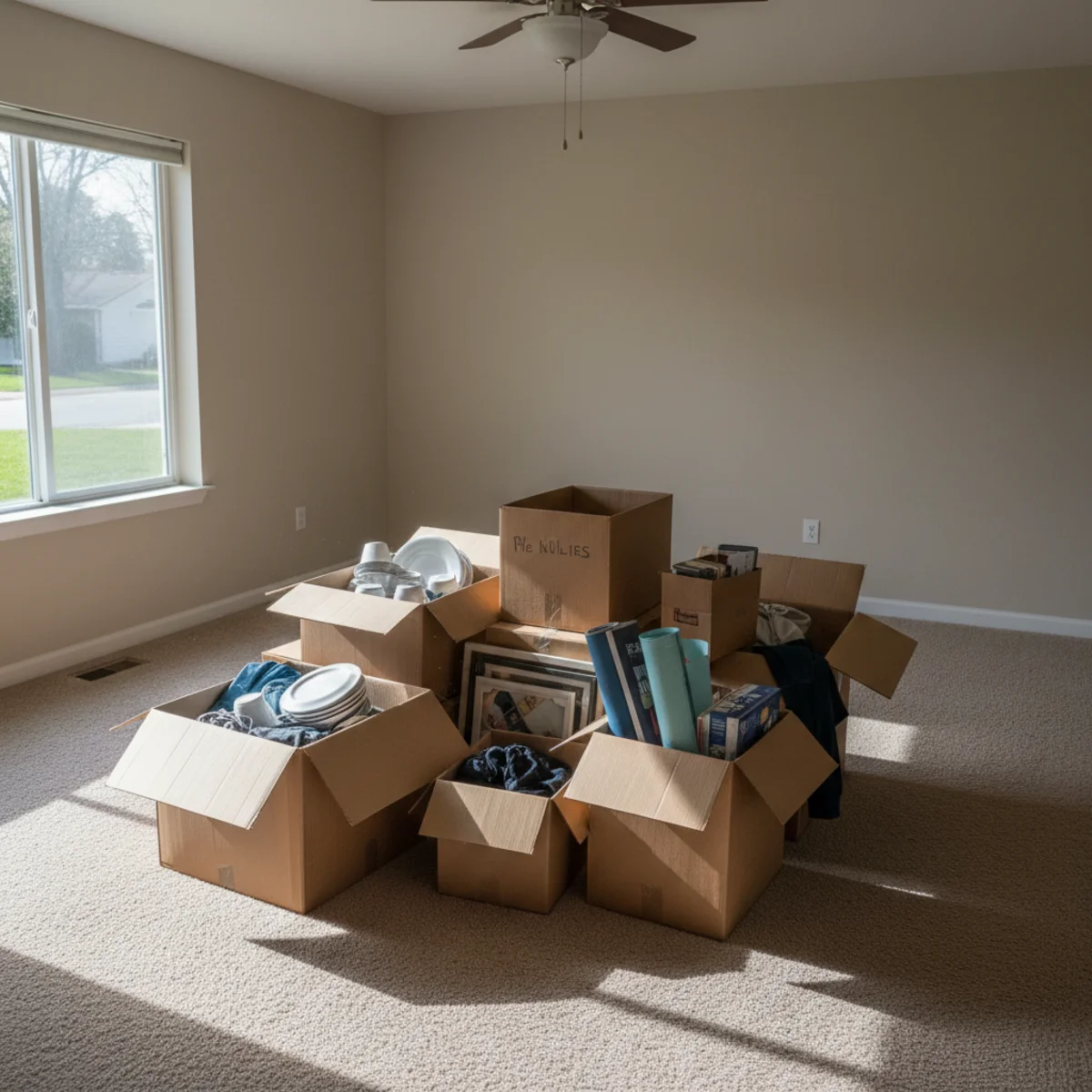 Moving boxes in rental unit during eviction process in Oklahoma