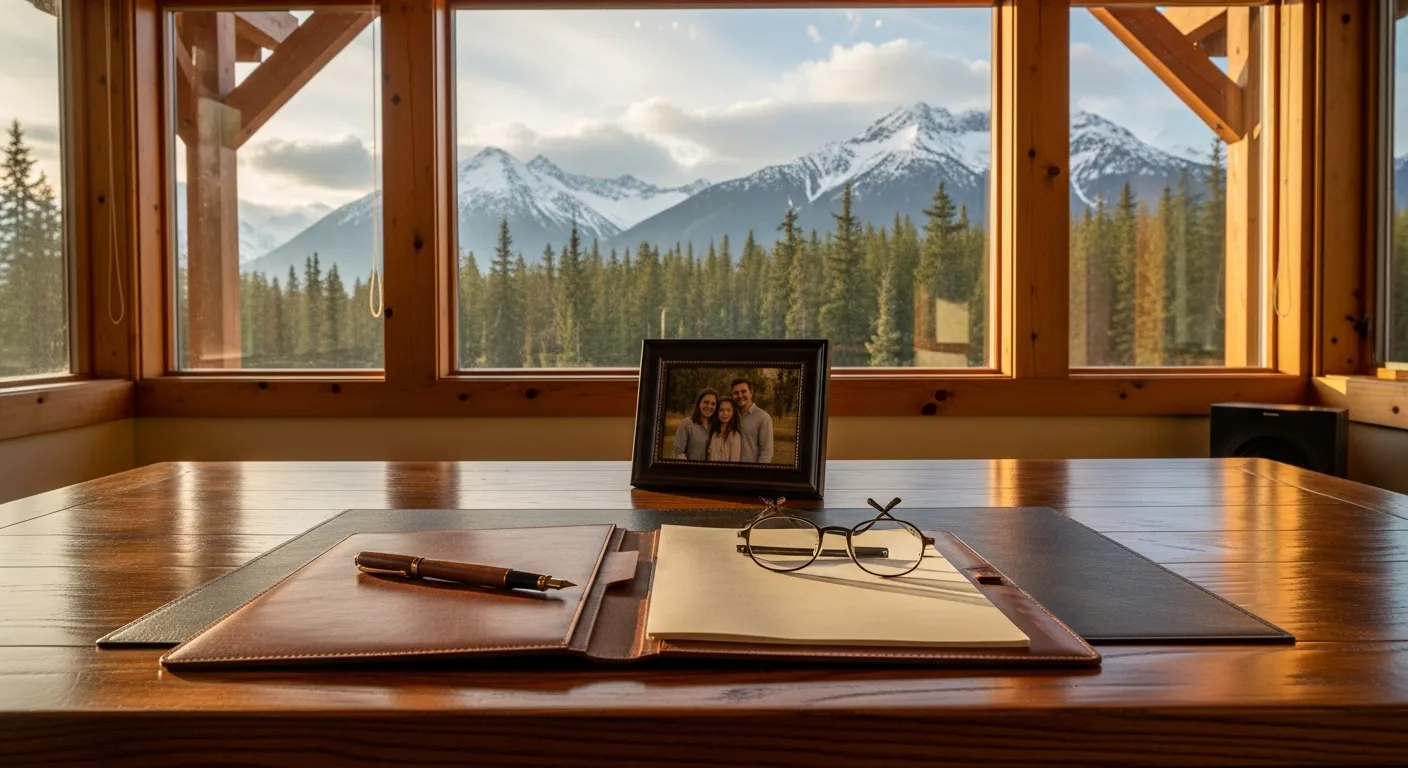 Family law attorney's desk with legal documents in Denali Borough, Alaska