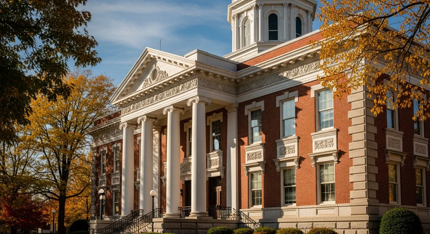 Historic courthouse where filing fees are collected in Cross County, Arkansas