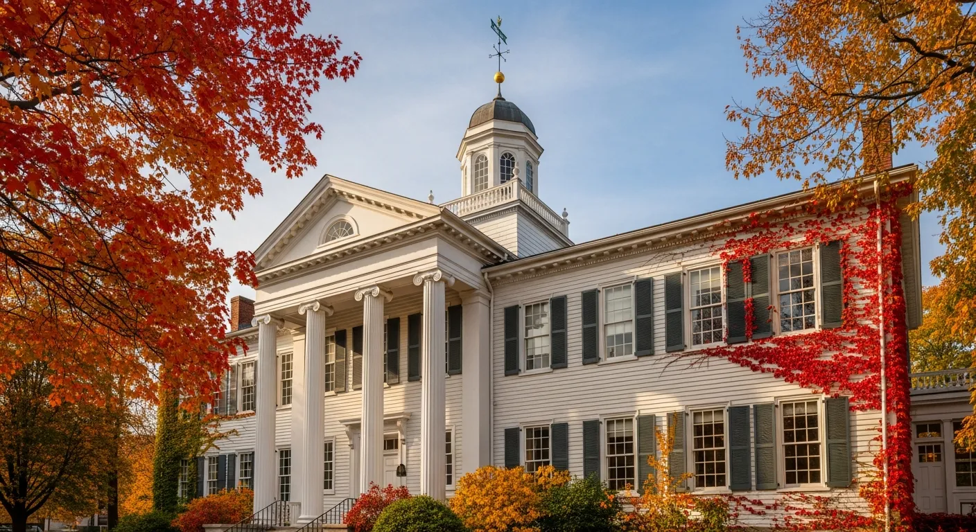 Historic courthouse where filing fees are collected in Litchfield County, Connecticut
