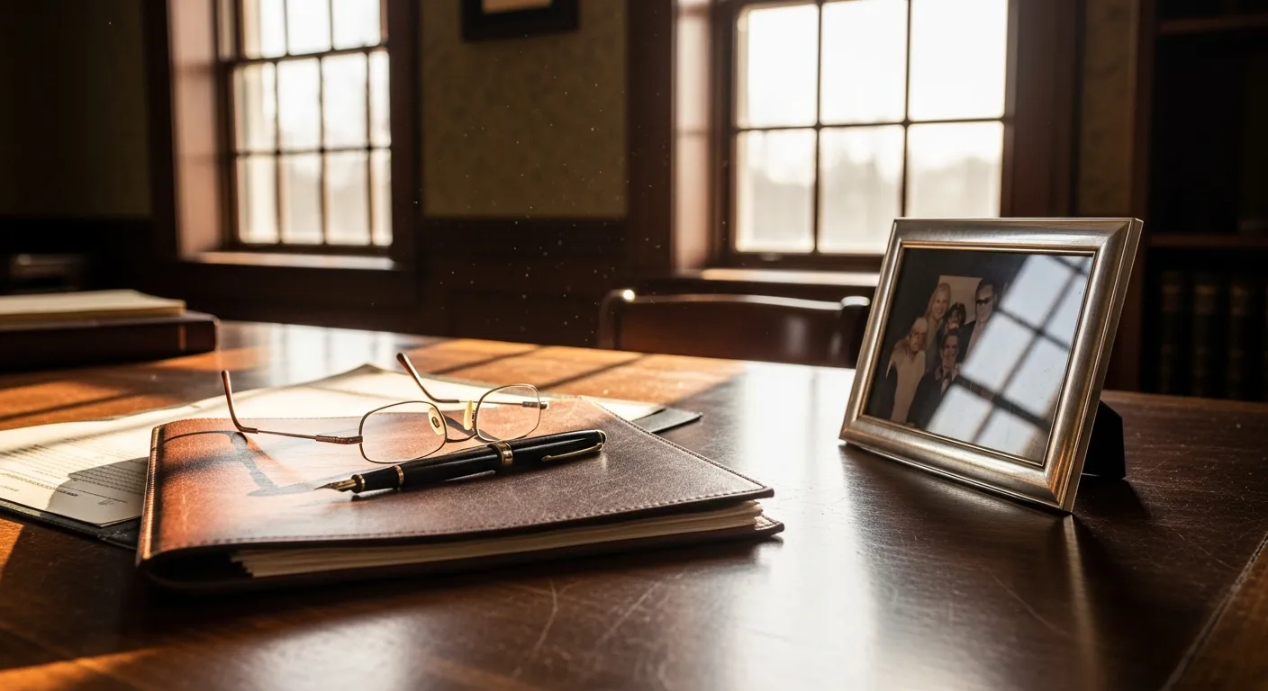 Family law attorney's desk with legal documents in Sussex County, Delaware