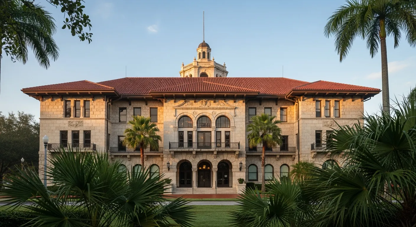 Historic courthouse where filing fees are collected in Collier County, Florida
