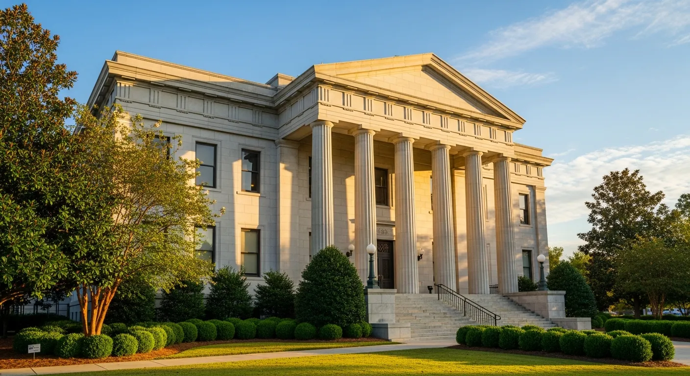 County courthouse where divorce filings are processed in Appling County, Georgia
