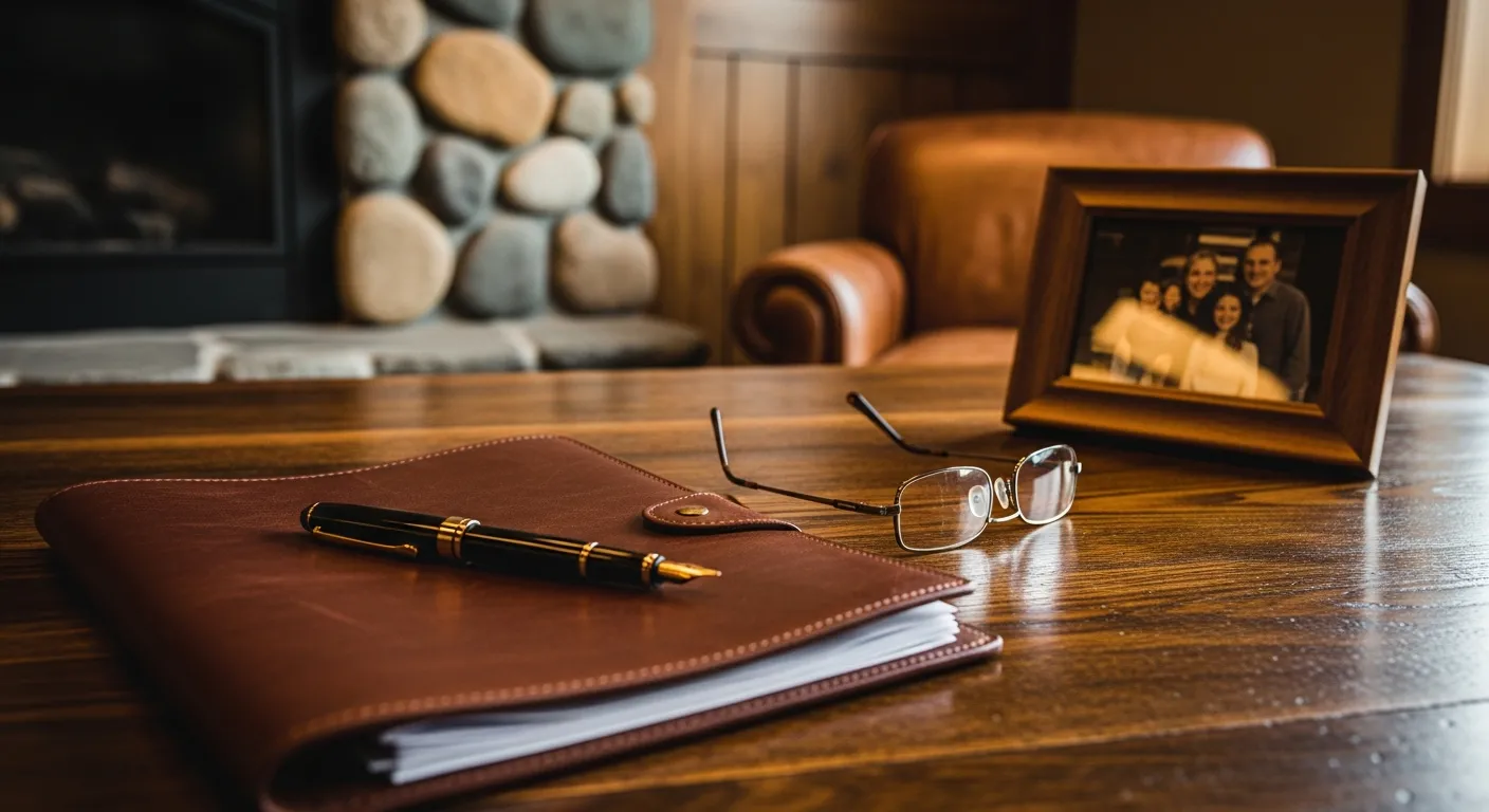 Family law attorney's desk with legal documents in Owyhee County, Idaho