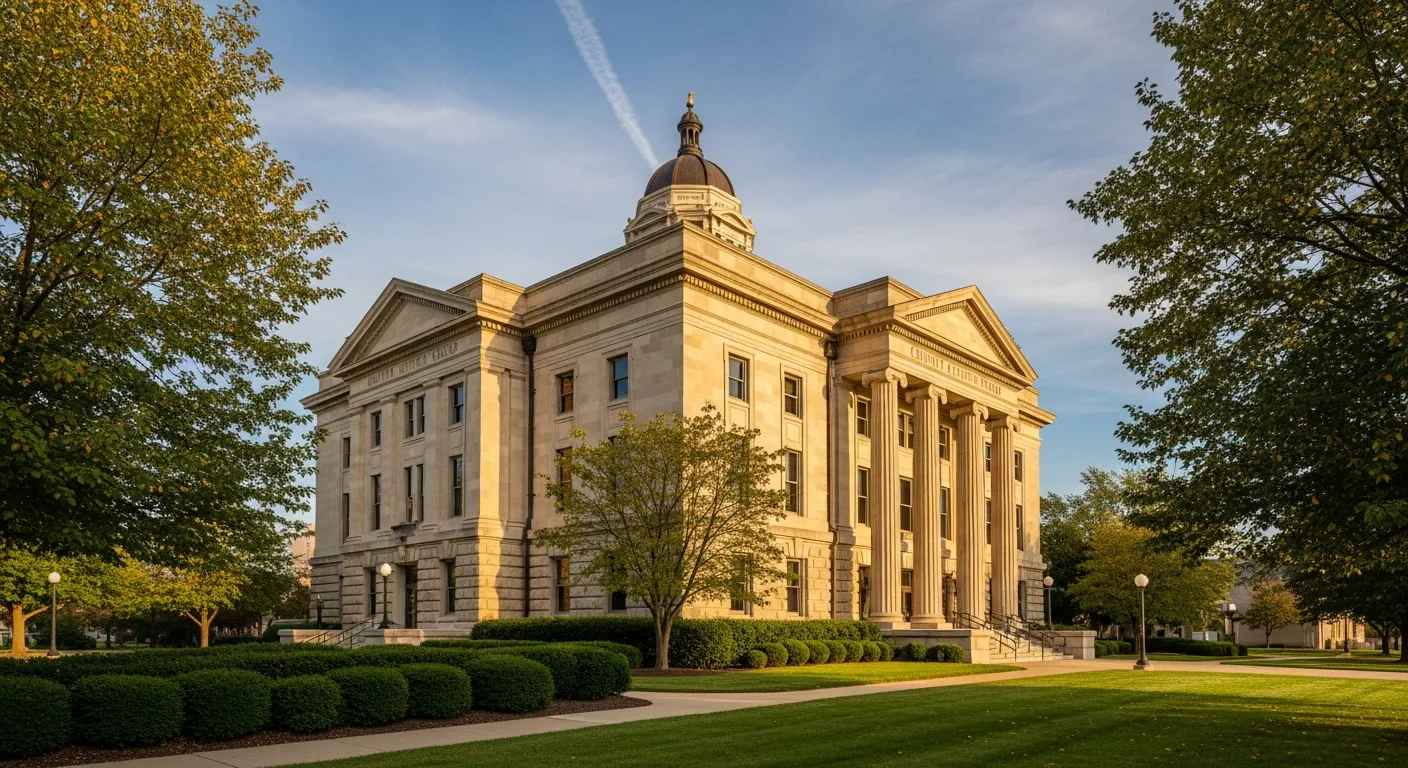 County courthouse where court documents are filed in Martin County, Indiana