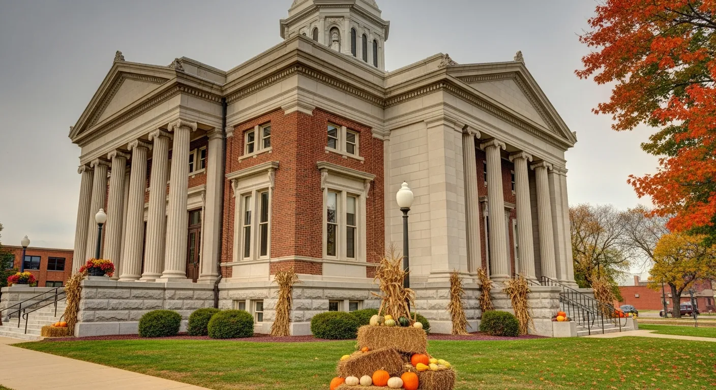 Historic courthouse serving as the divorce filing venue in Jay County, Indiana