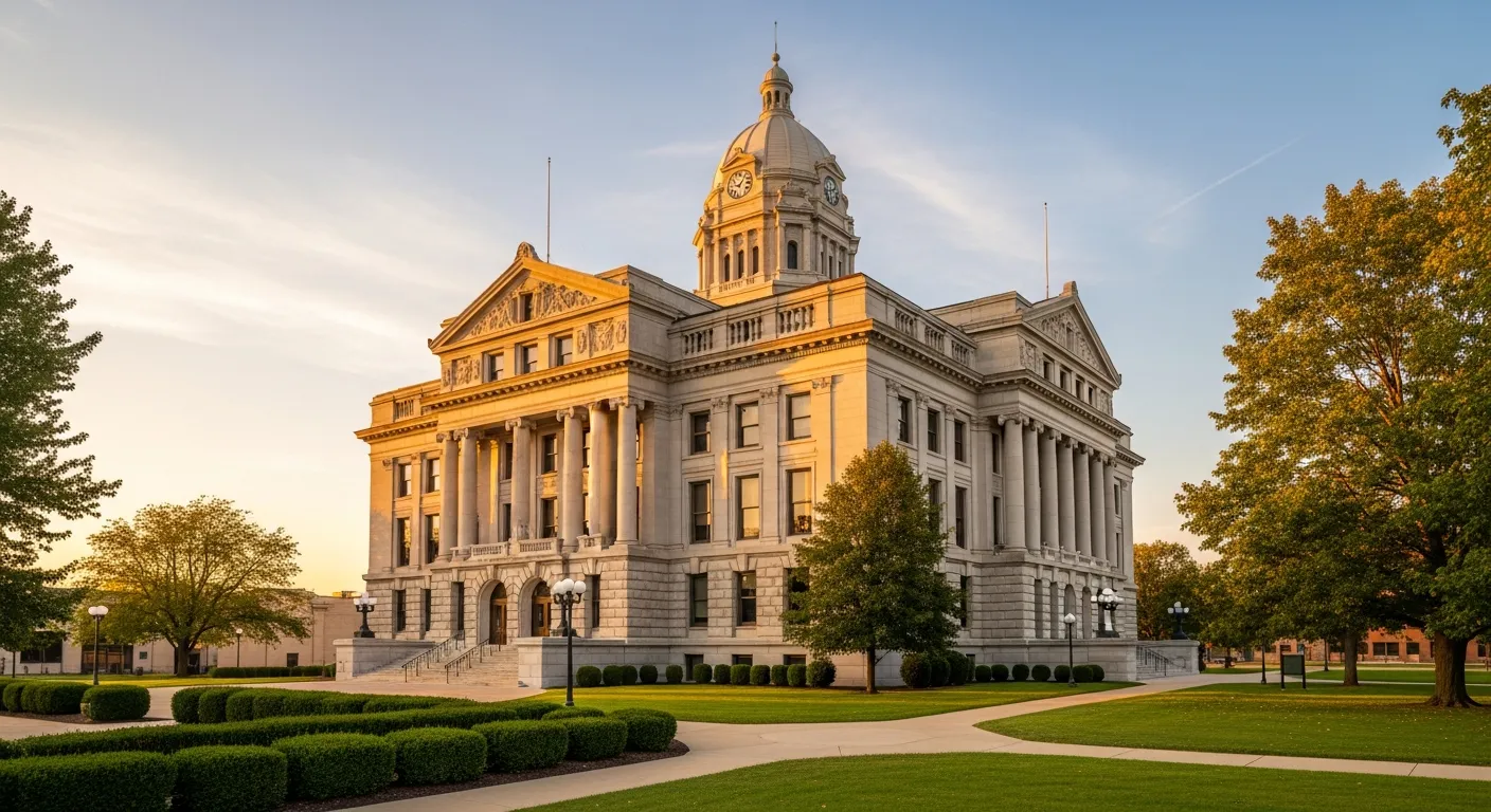 County courthouse where probate cases are administered in Cedar County, Iowa