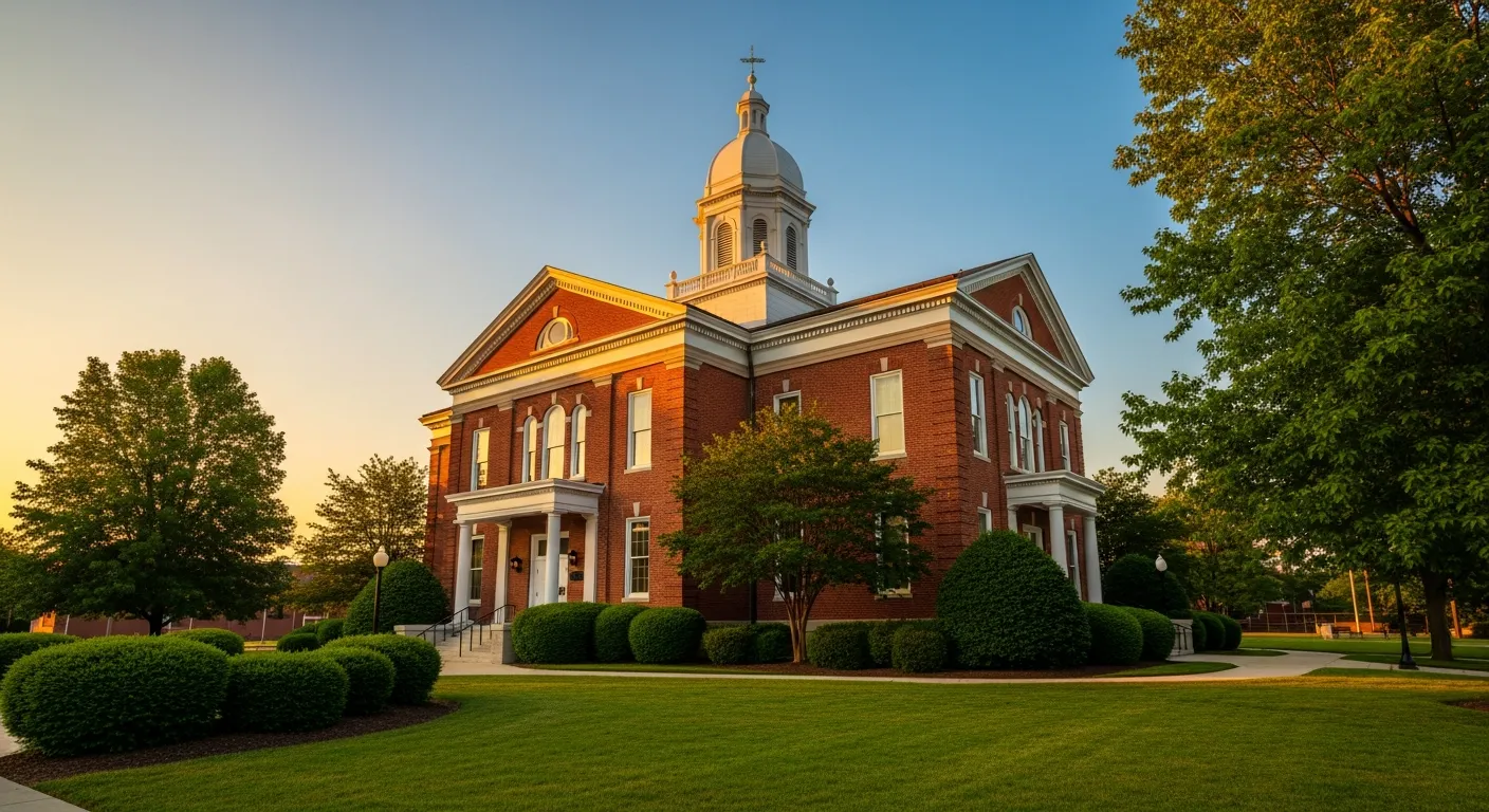 County courthouse where court documents are filed in Pendleton County, Kentucky