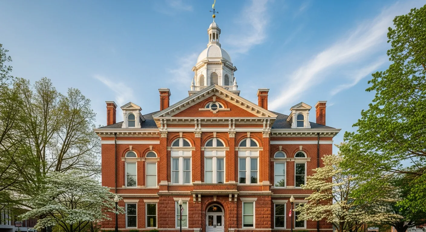 Historic courthouse where filing fees are collected in Butler County, Kentucky