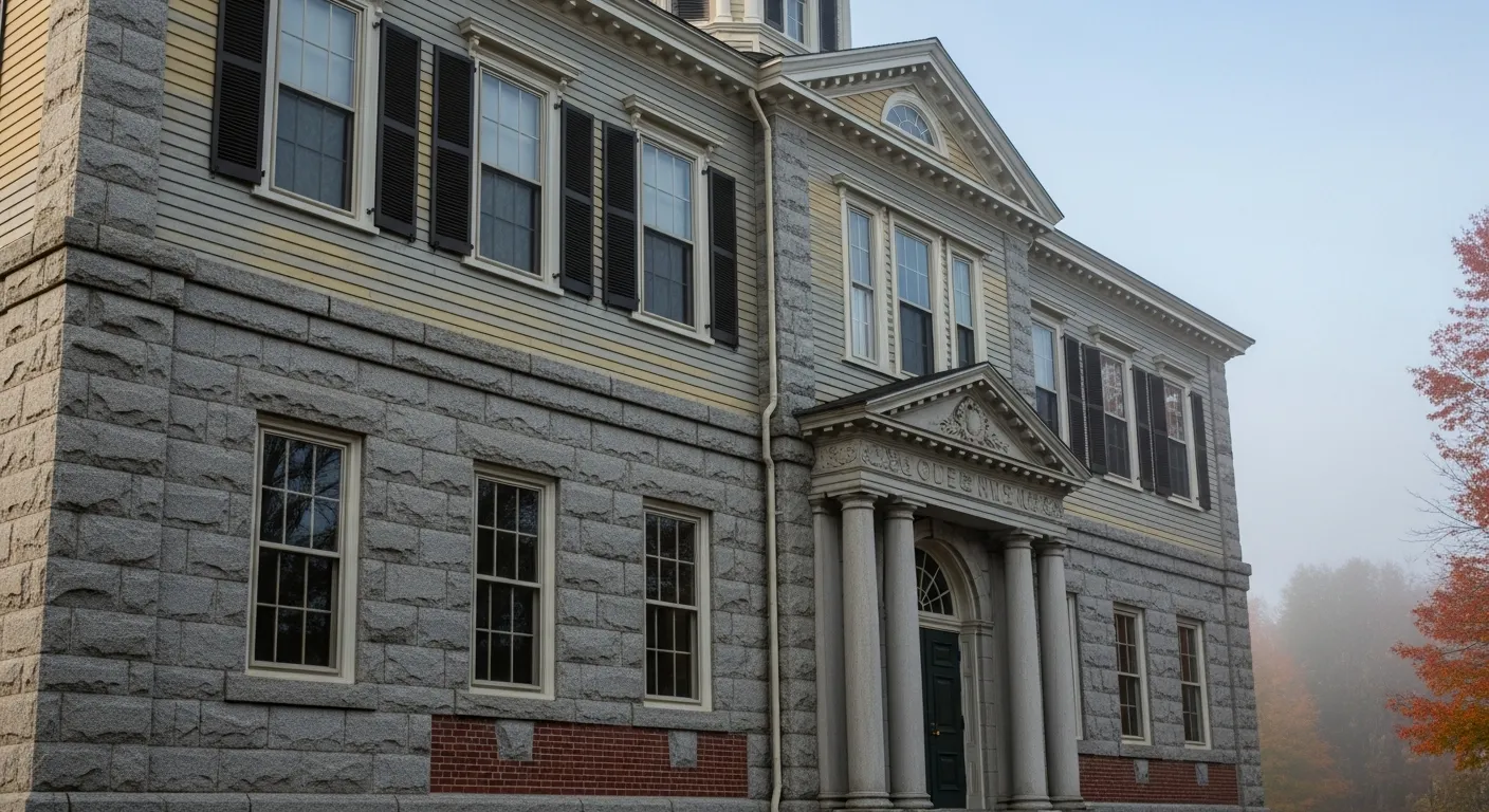 Historic courthouse where filing fees are collected in Androscoggin County, Maine