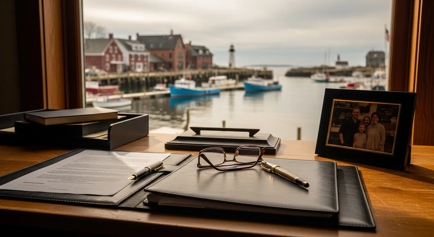 Legal documents prepared for court filing in Androscoggin County, Maine