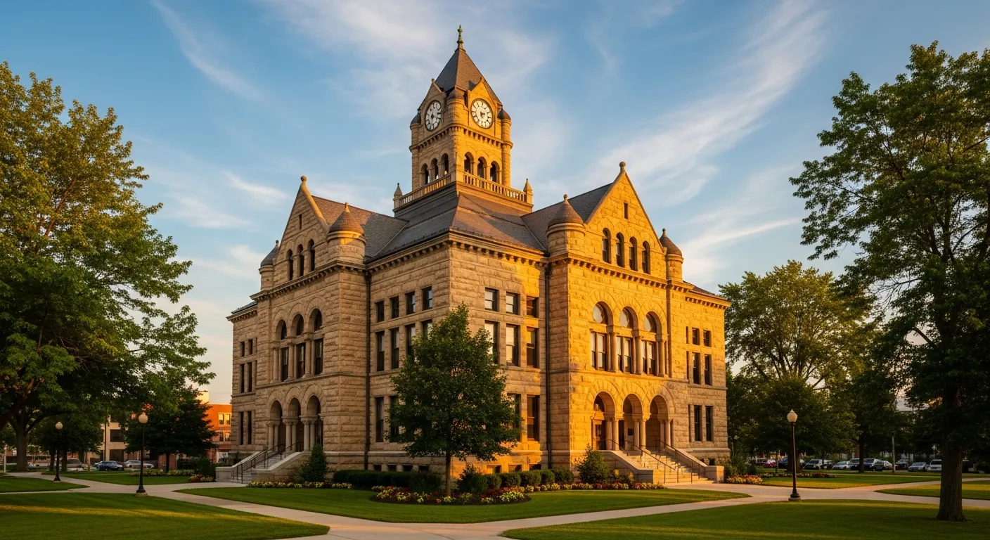 County courthouse where probate cases are administered in Alger County, Michigan