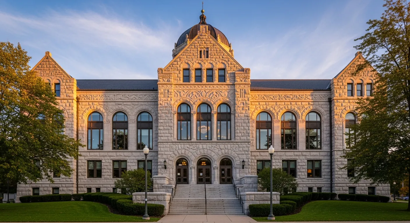 County courthouse where court documents are filed in Wright County, Minnesota
