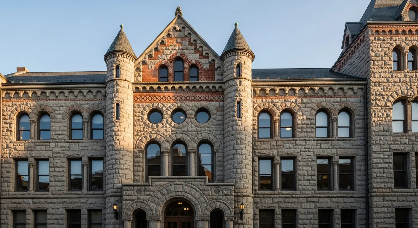 Historic courthouse where filing fees are collected in Pine County, Minnesota