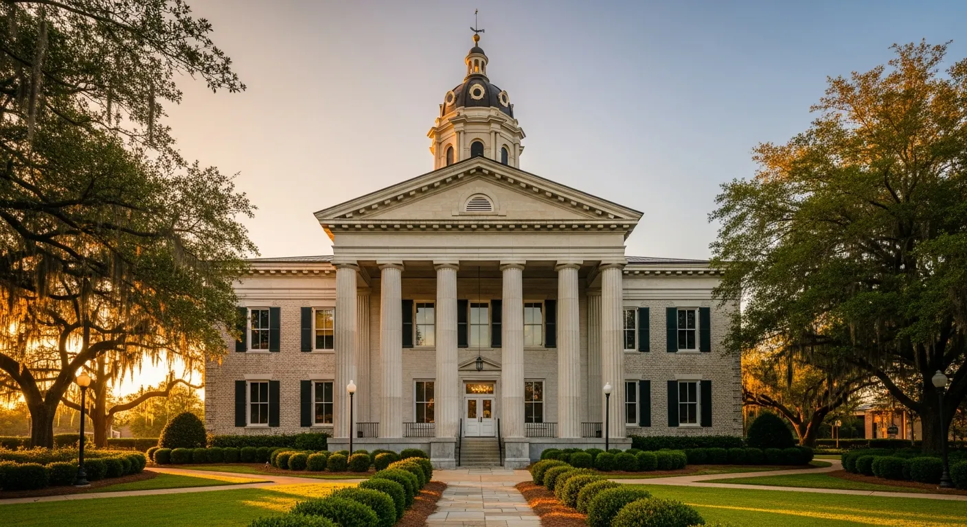 County courthouse where divorce filings are processed in Alcorn County, Mississippi