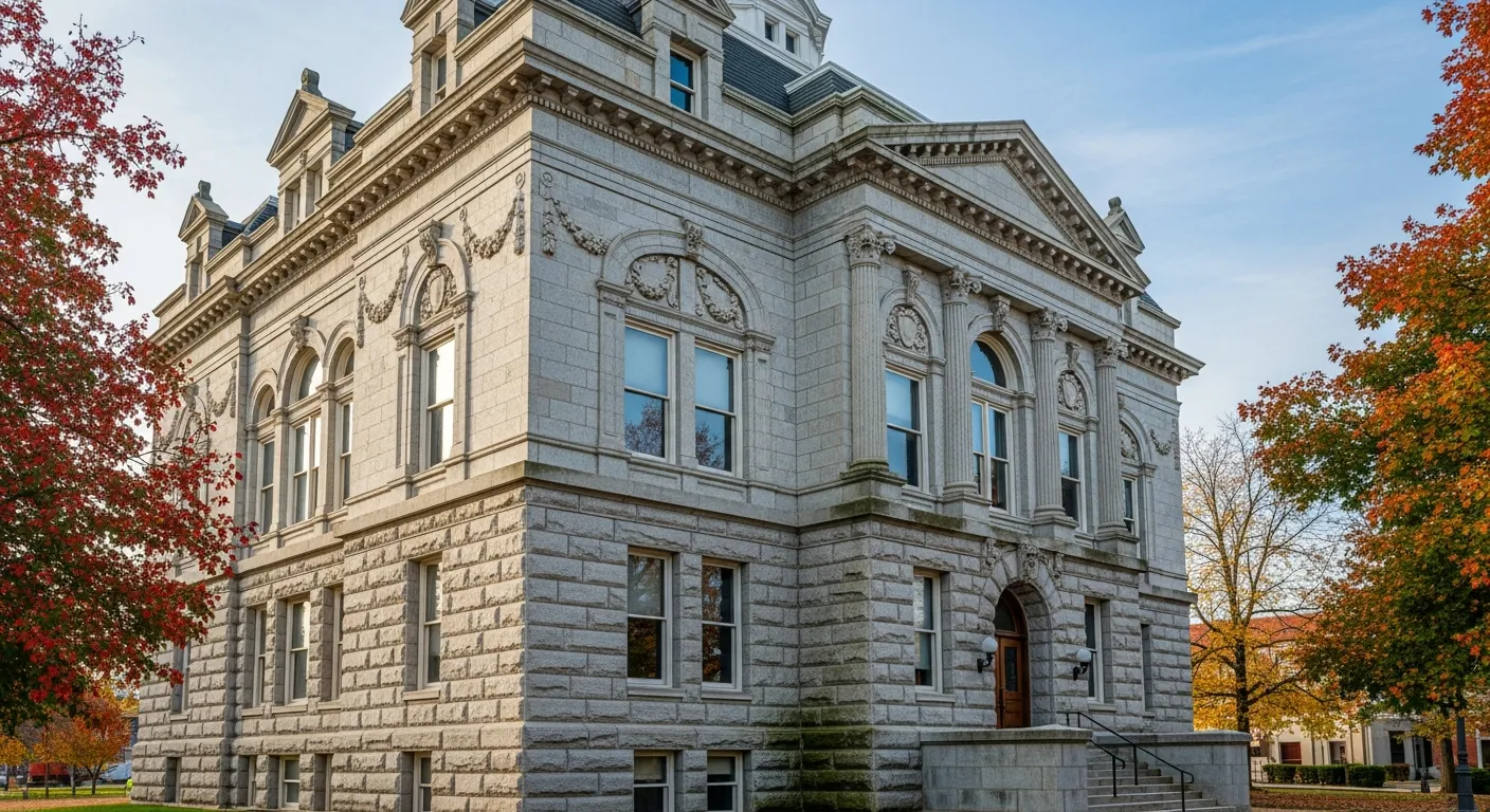 Historic courthouse where filing fees are collected in Barton County, Missouri