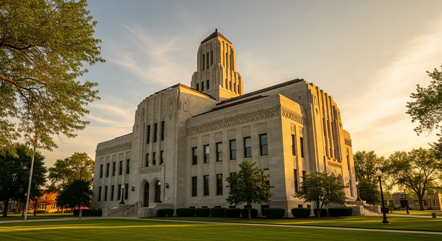 County courthouse where divorce filings are processed in Barnes County, North Dakota