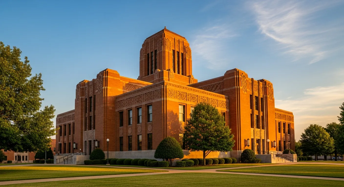 County courthouse where divorce filings are processed in Sequoyah County, Oklahoma
