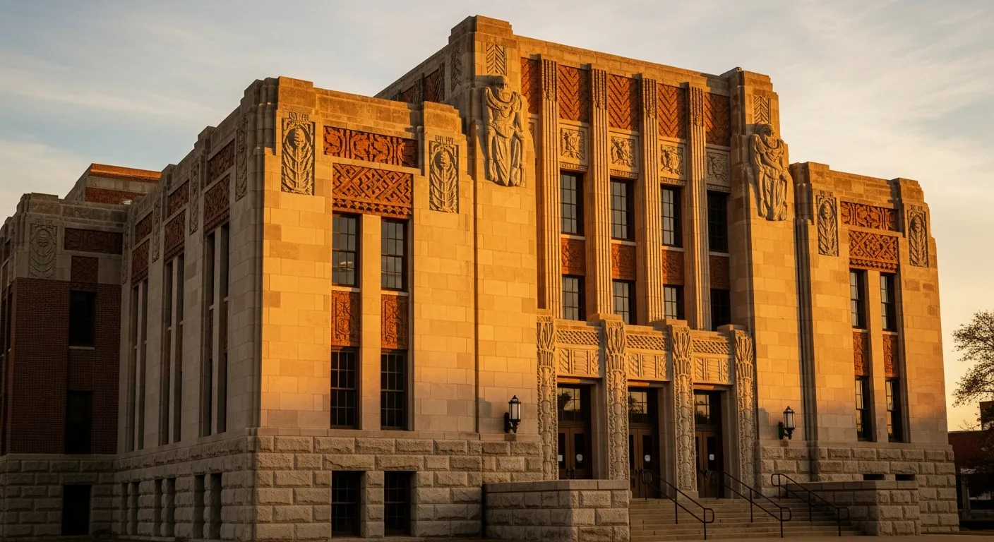 Historic courthouse serving as the divorce filing venue in Pushmataha County, Oklahoma