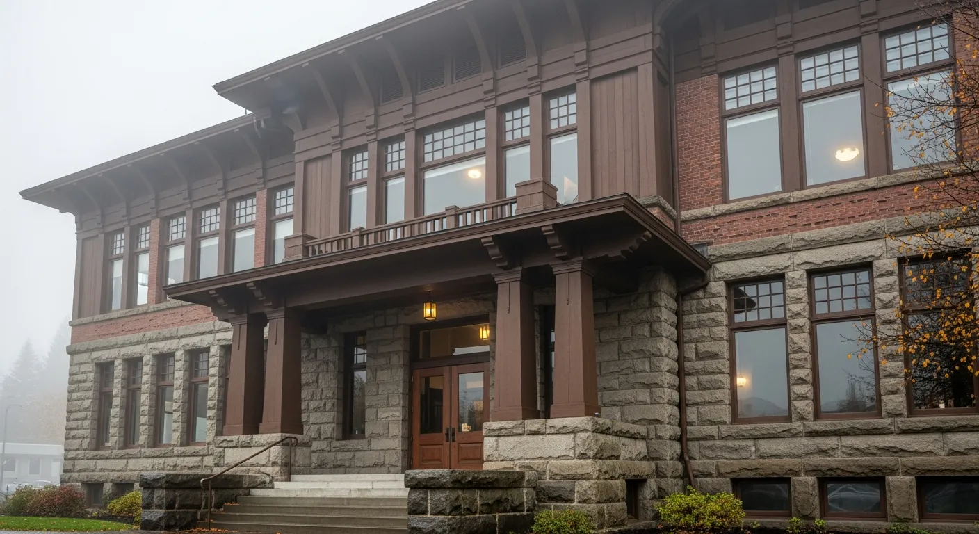 Historic courthouse serving as the guardianship hearing venue in Grant County, Oregon