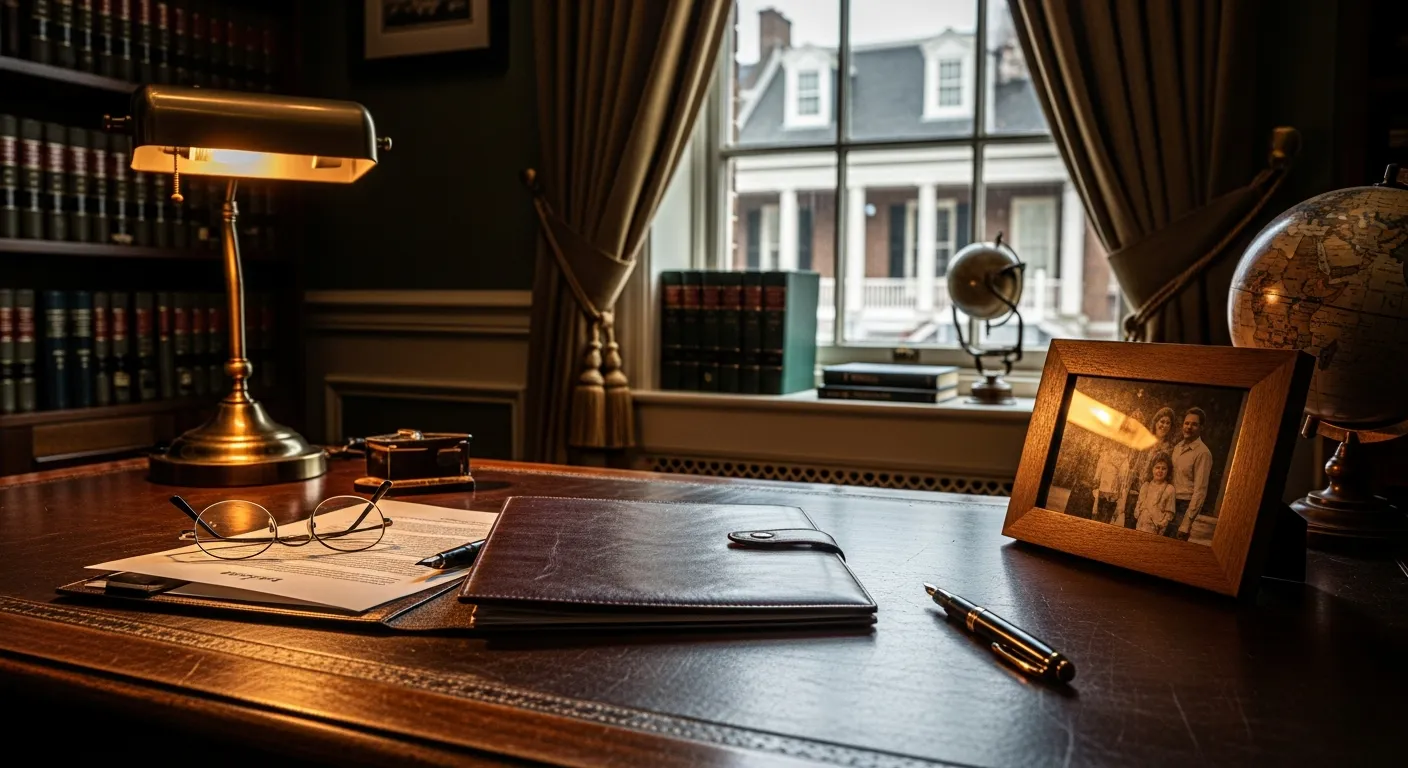 Estate planning attorney's desk with legal files in Armstrong County, Pennsylvania