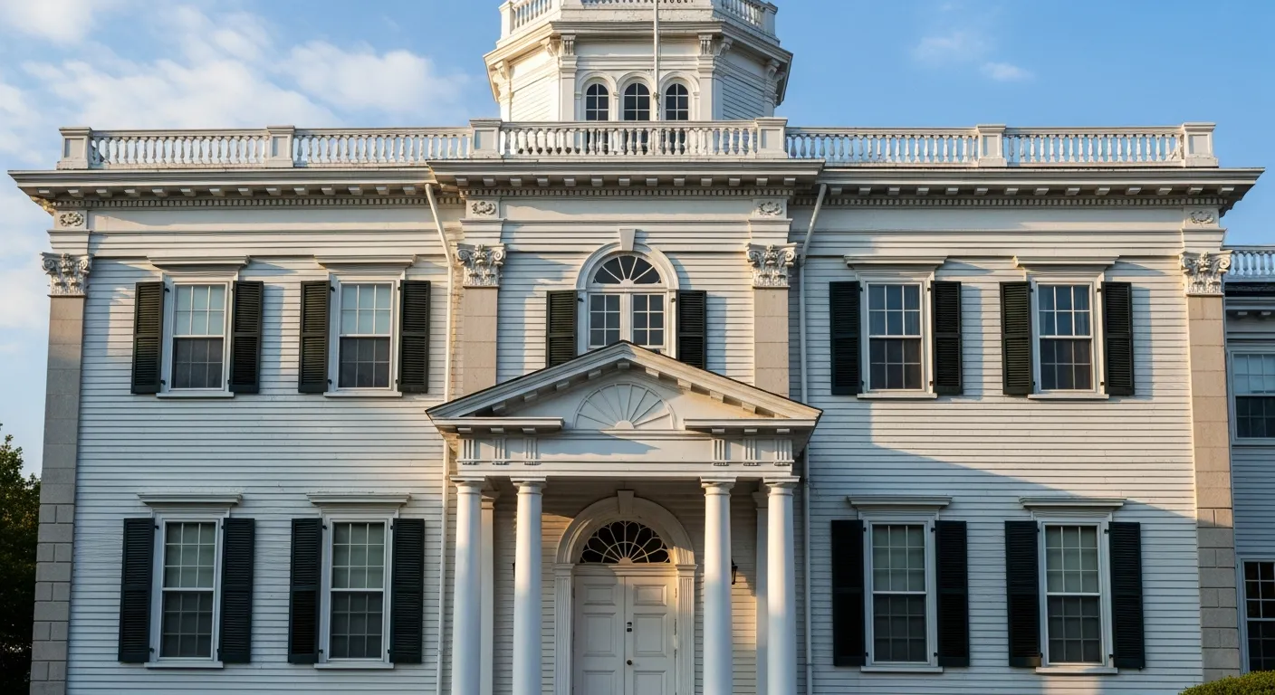 Historic courthouse serving as the divorce filing venue in Washington County, Rhode Island