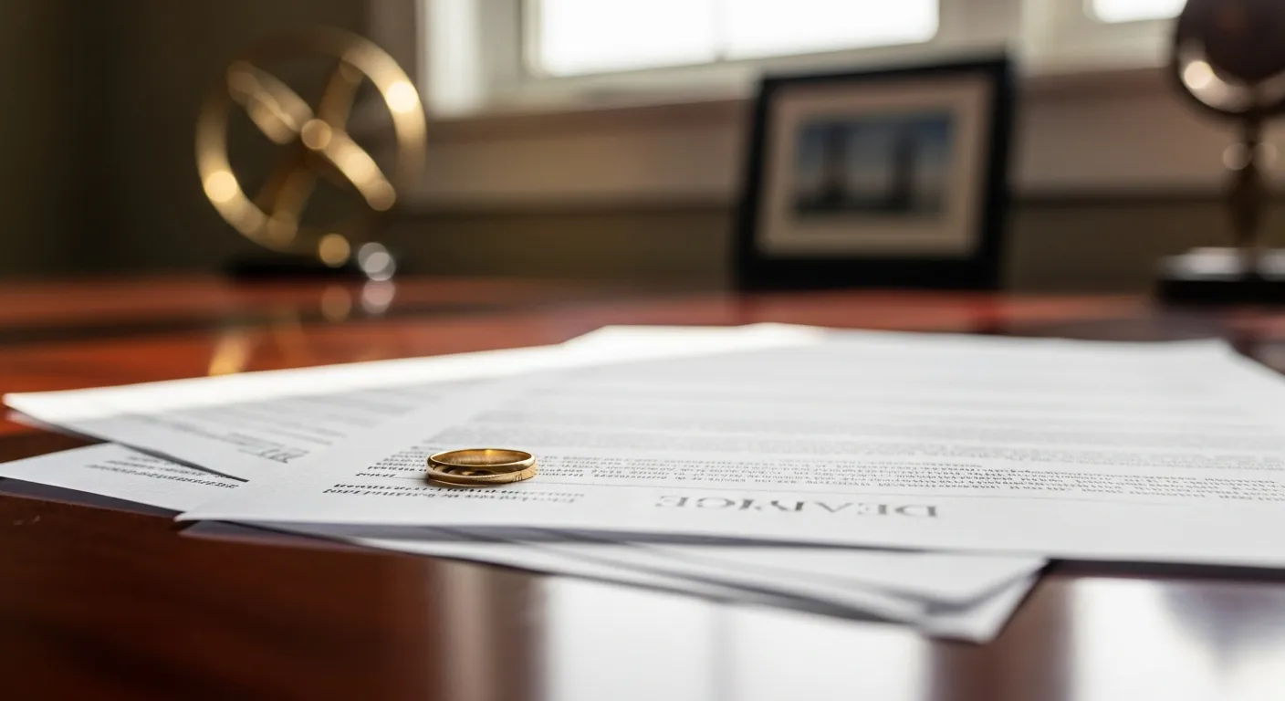 Court filing documents and fee schedules on desk in Kent County, Rhode Island