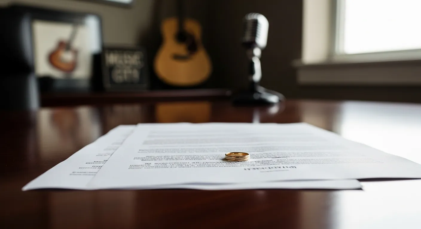 Divorce documents and wedding ring on attorney desk in Campbell County, Tennessee