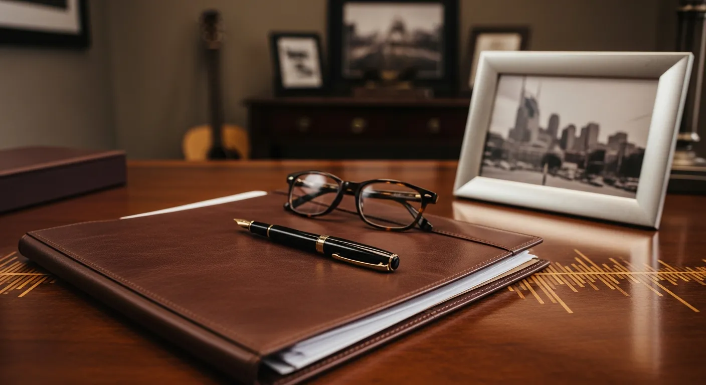 Family law attorney's desk with legal documents in Carroll County, Tennessee