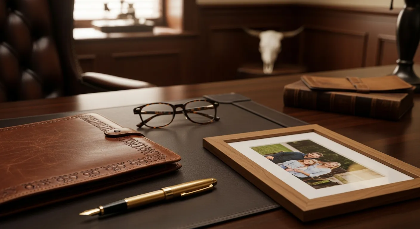 Family law attorney's desk with legal documents in Willacy County, Texas