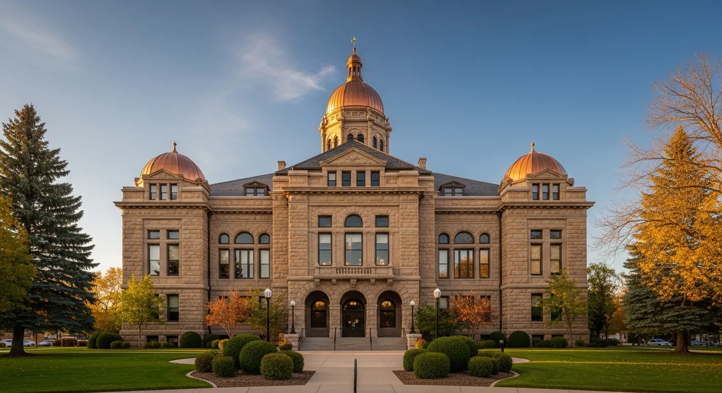 County courthouse where court documents are filed in Beaver County, Utah