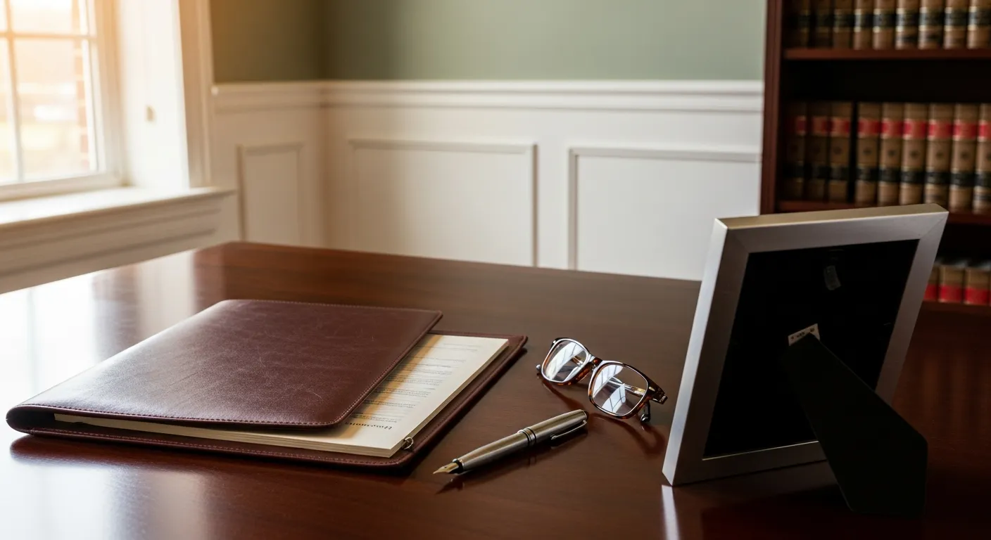 Family law attorney's desk with legal documents in Bath County, Virginia