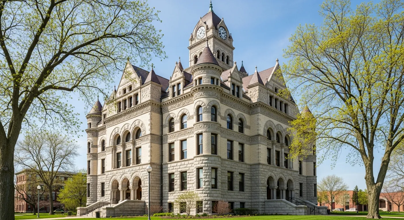 Historic courthouse serving as the divorce filing venue in Dane County, Wisconsin
