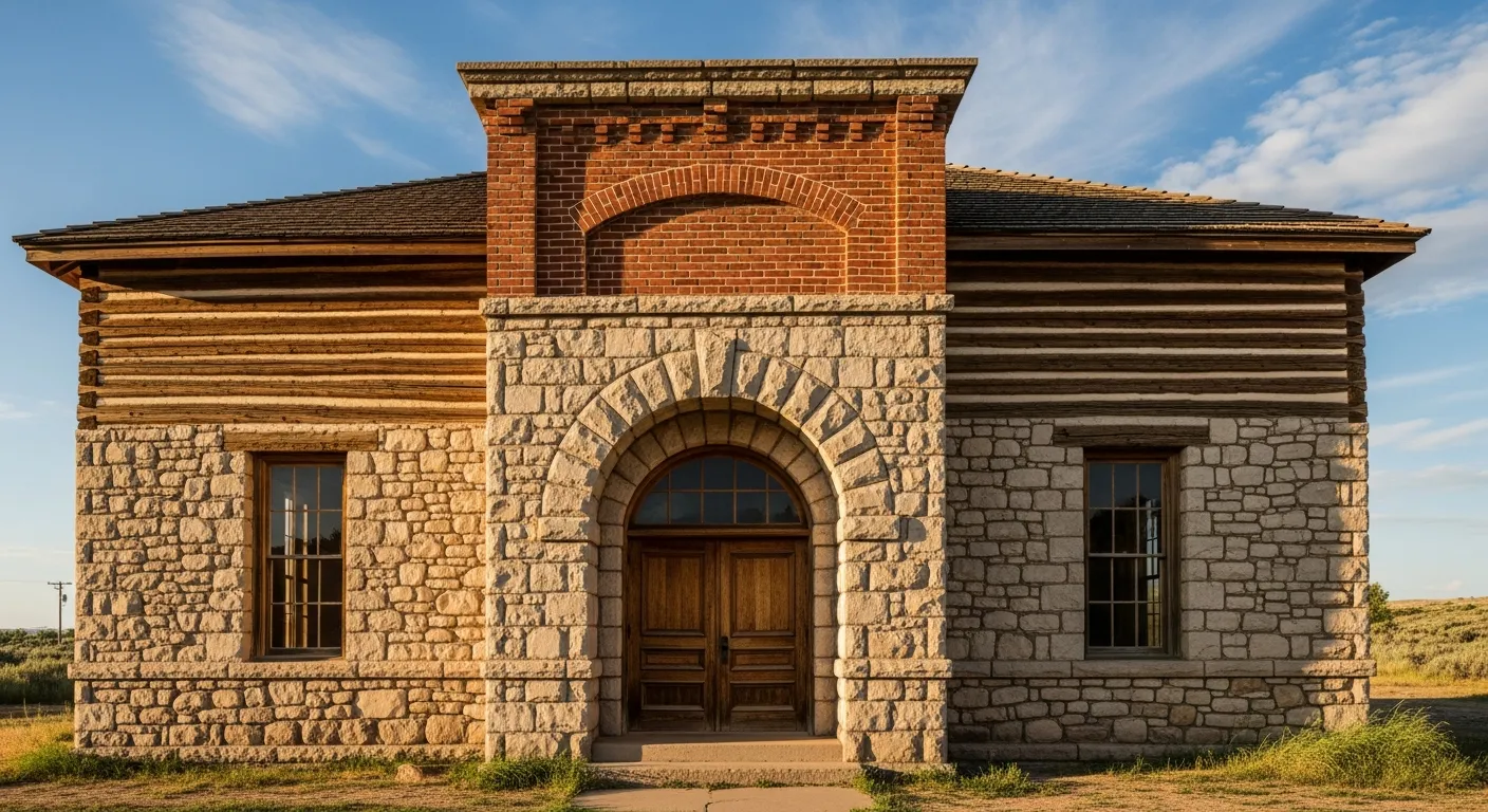 Historic courthouse where filing fees are collected in Goshen County, Wyoming
