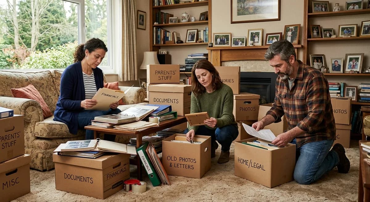 Probate Cost Calculator — Nevada Adult siblings sorting through estate documents — Nevada